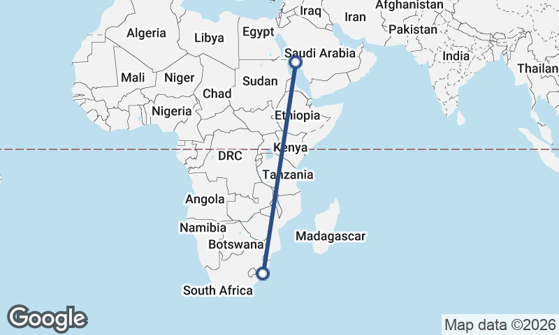 Durban to Jeddah
