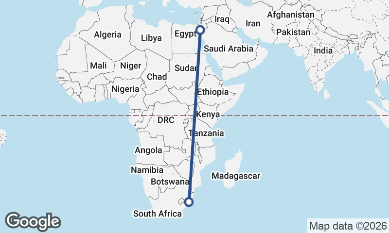 Durban to Al ‘Aqabah