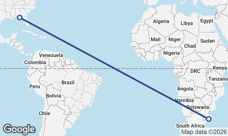 Durban to Panama City