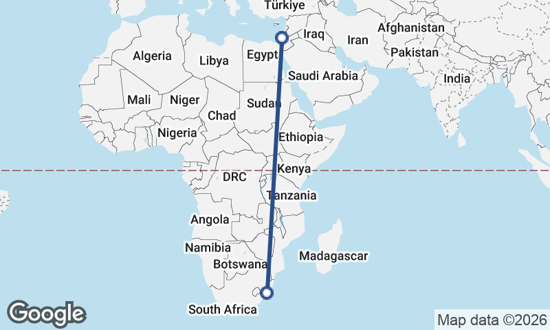 Durban to Tel Aviv-Yafo