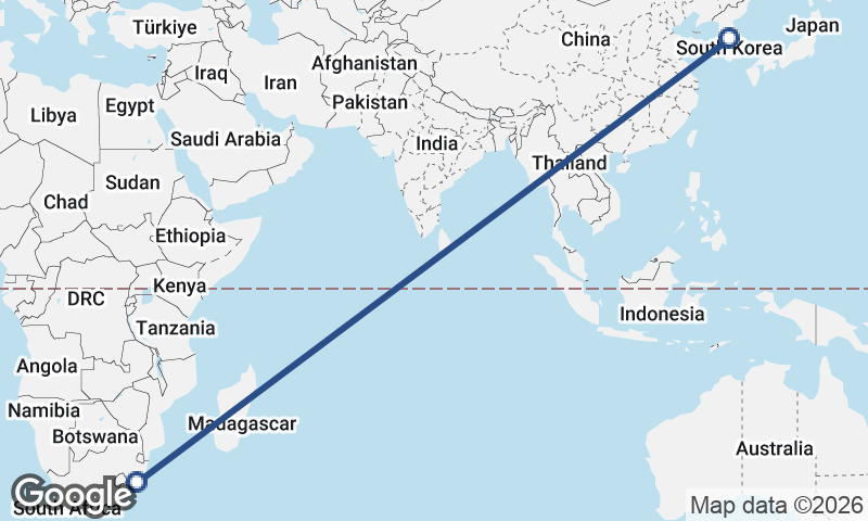 Durban to Seoul