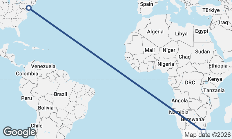 Durban to Philadelphia