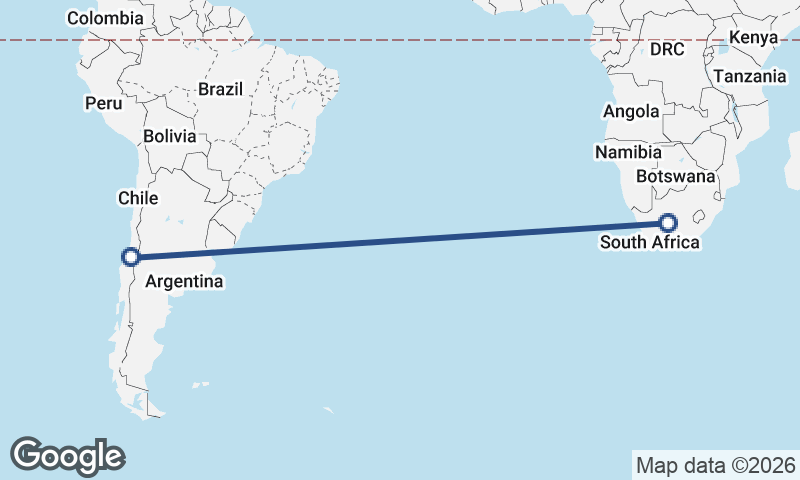 South Africa to Chile