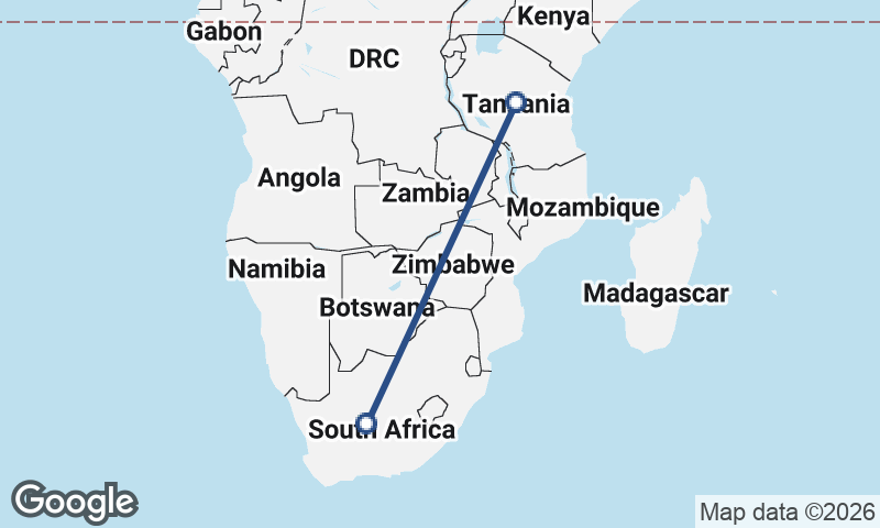 South Africa to Tanzania