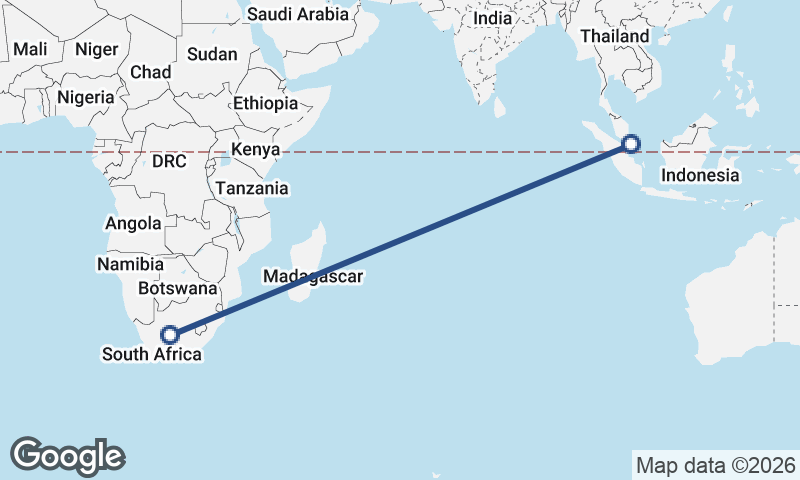 South Africa to Singapore
