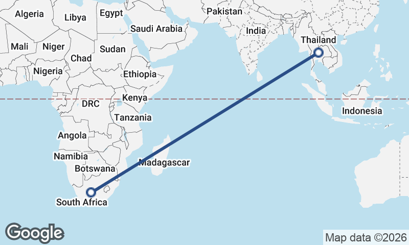 South Africa to Thailand