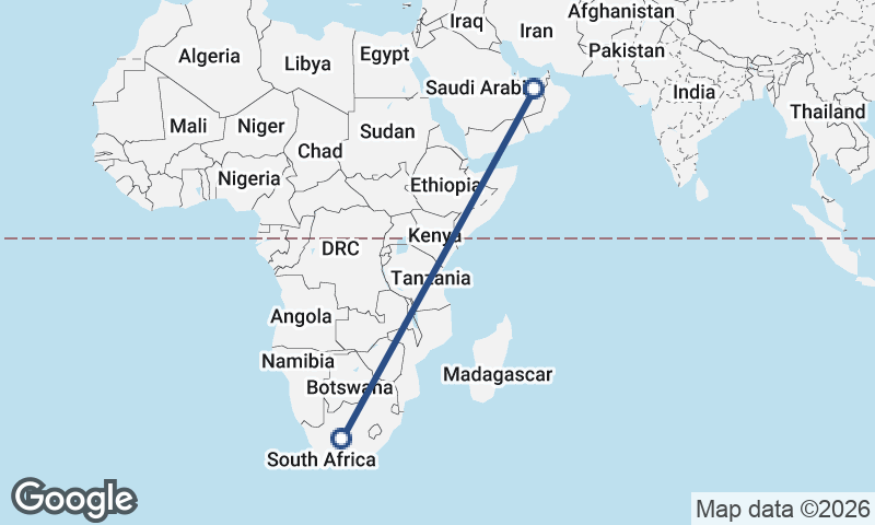 South Africa to United Arab Emirates