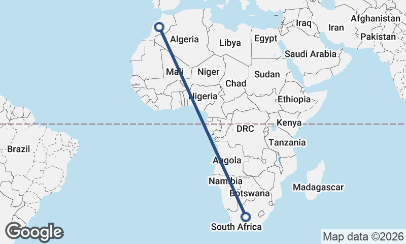 South Africa to Morocco