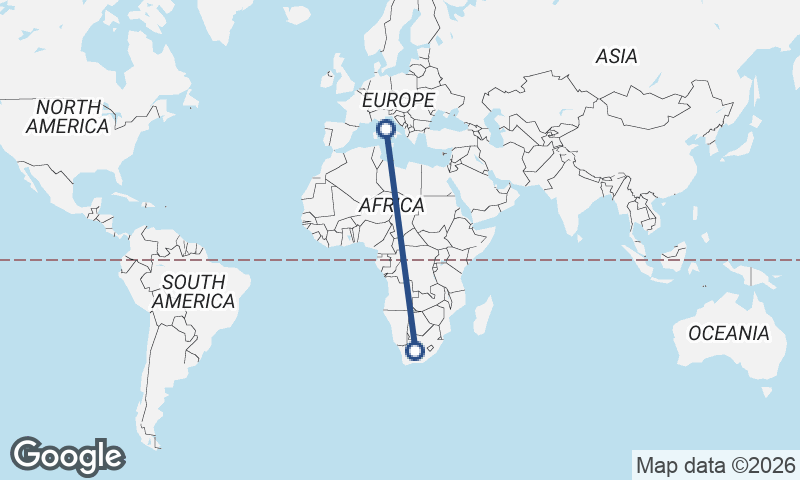South Africa to Italy