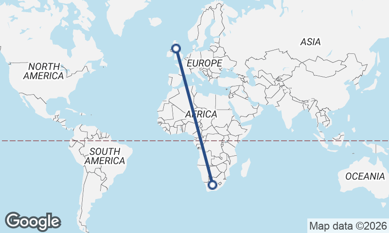 South Africa to United Kingdom
