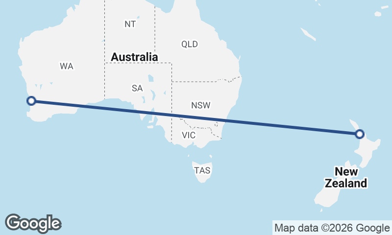 Perth to Auckland