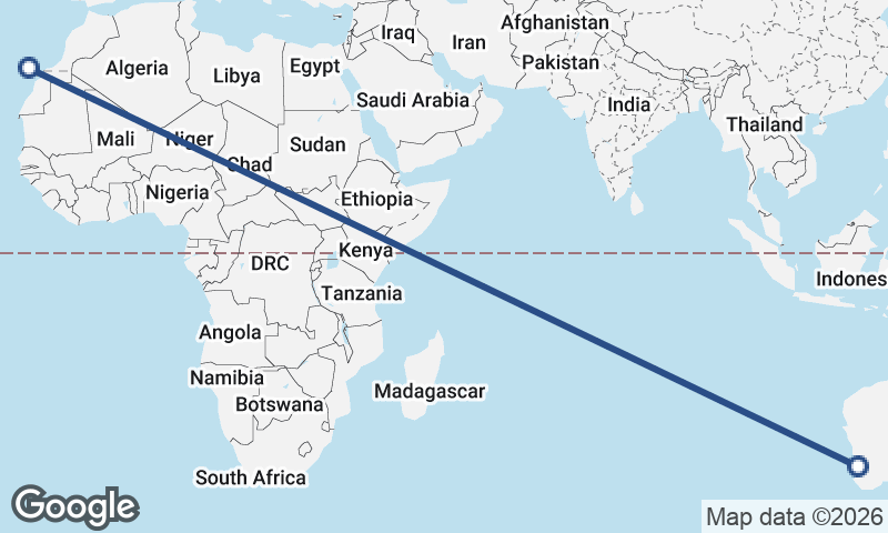 Perth to Las Palmas de Gran Canaria