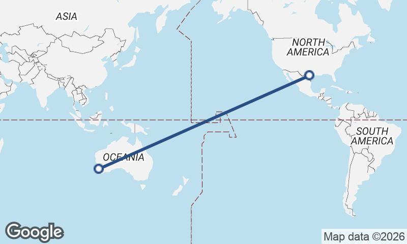 Perth to San Antonio