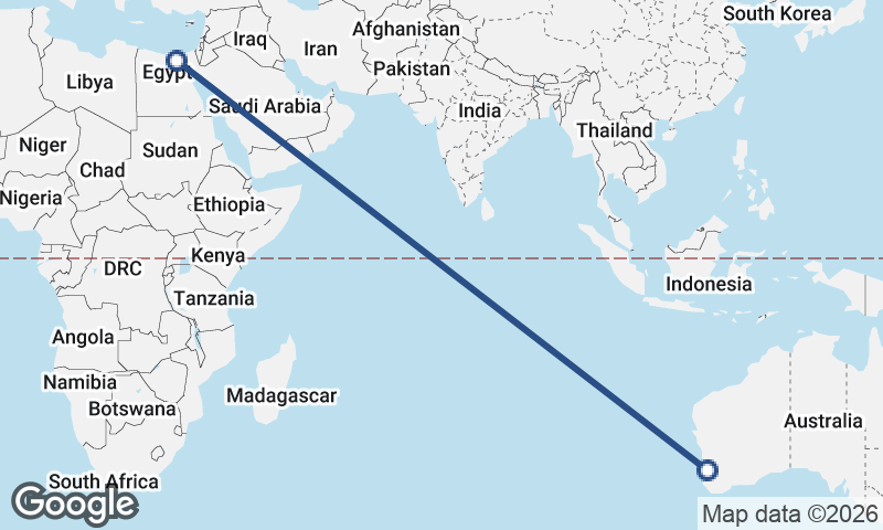 Perth to Cairo