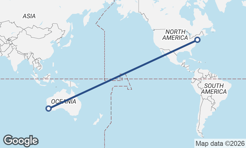 Perth to New York