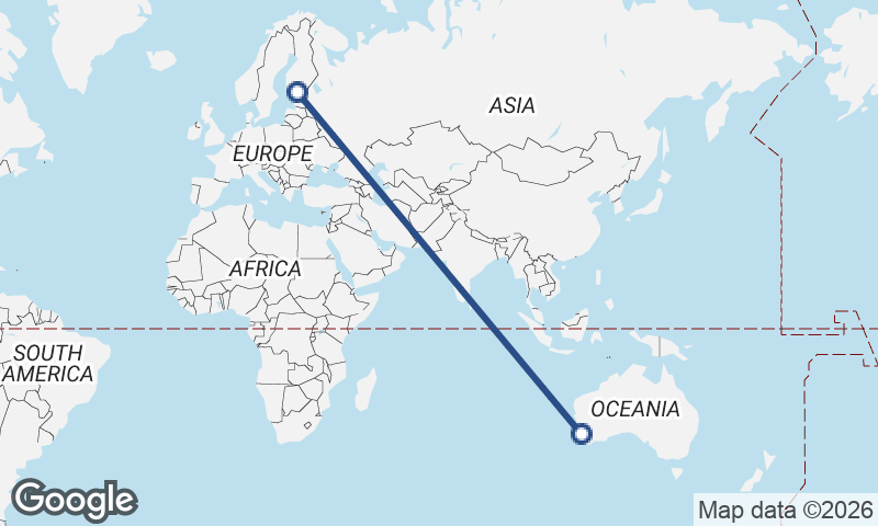 Perth to Helsinki