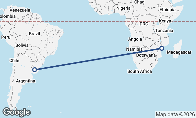 Uruguay to Mozambique