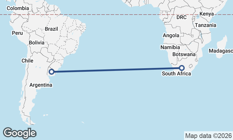 Uruguay to South Africa