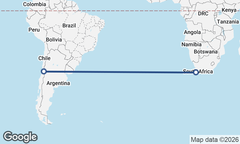 Santiago to Cape Town