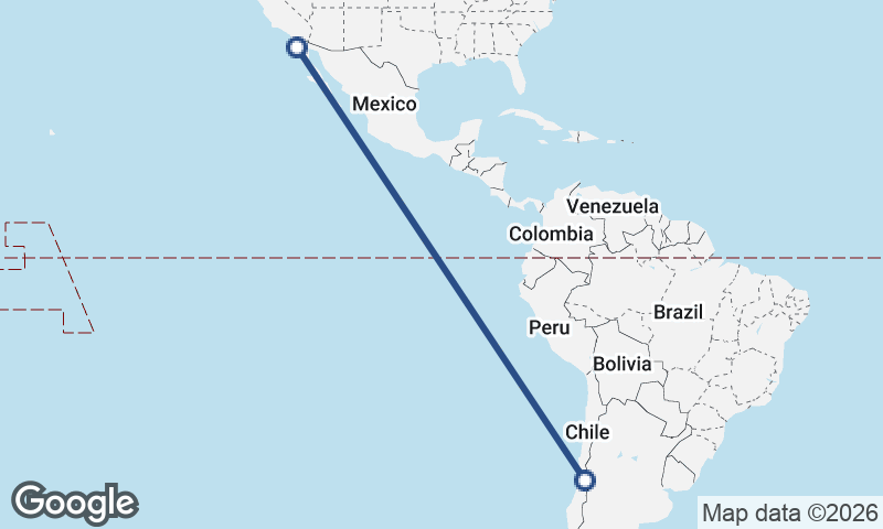 Santiago to Ensenada