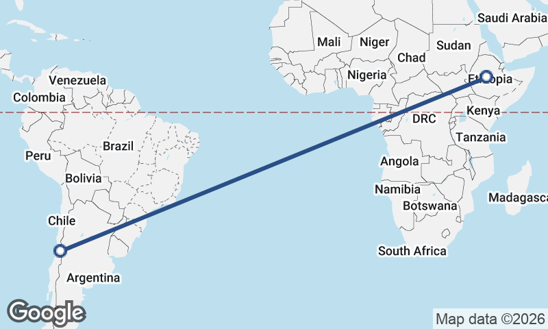 Santiago to Addis Ababa