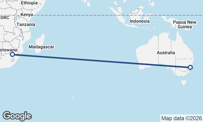 Sydney to Johannesburg