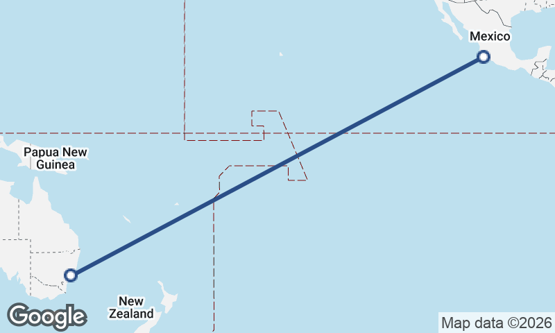 Sydney to Manzanillo