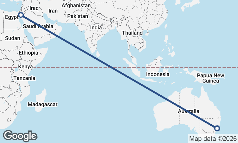Sydney to Al ‘Aqabah