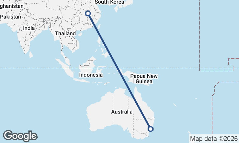 Sydney to Wuhan