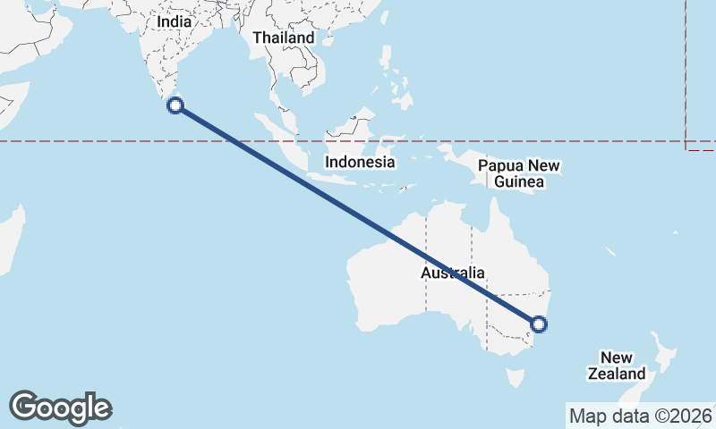 Sydney to Colombo