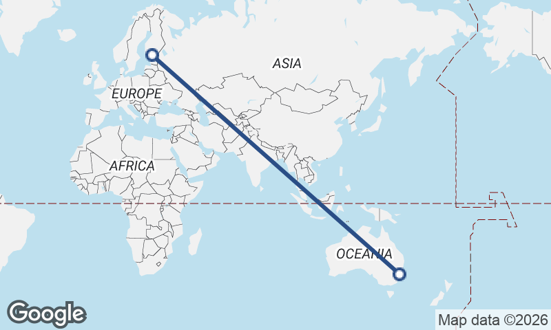 Sydney to Helsinki