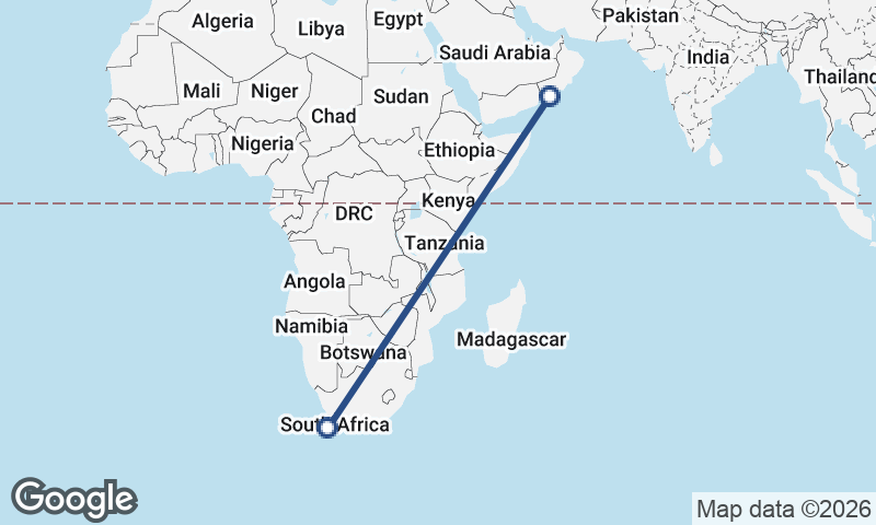 Cape Town to Şalālah