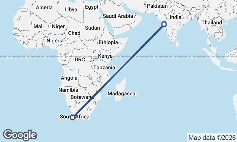 Cape Town to Mumbai