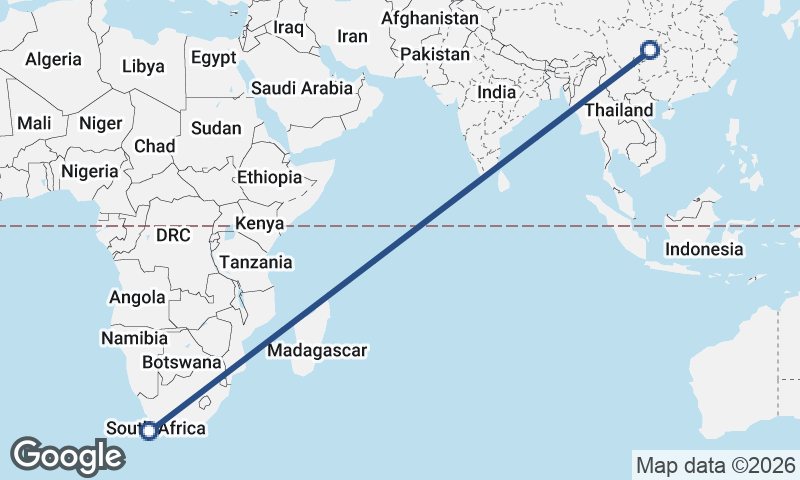 Cape Town to Chongqing