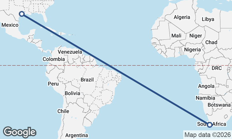 Cape Town to Houston