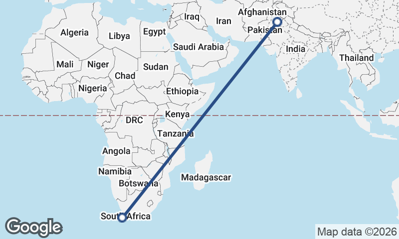 Cape Town to Faisalabad