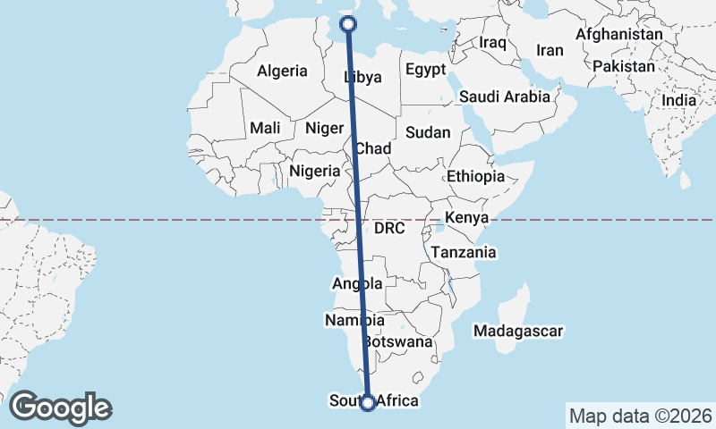 Cape Town to Valletta