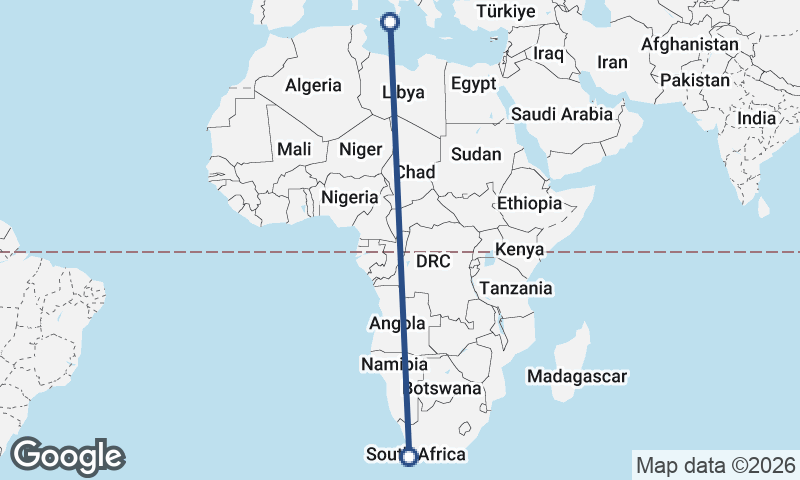 Cape Town to Catania