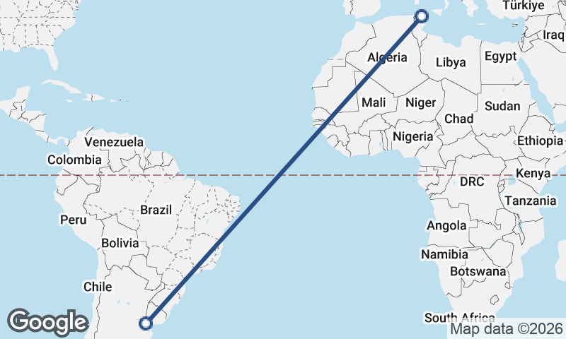 Buenos Aires to Tunis