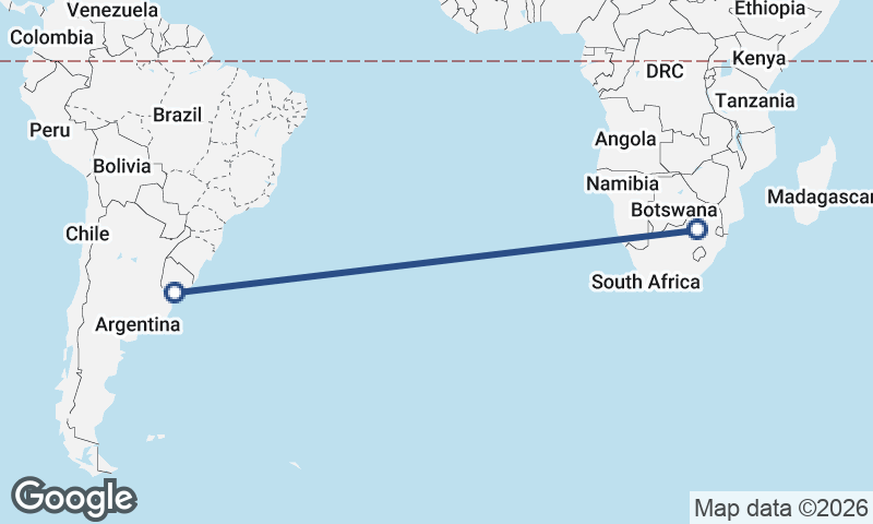 Montevideo to Johannesburg