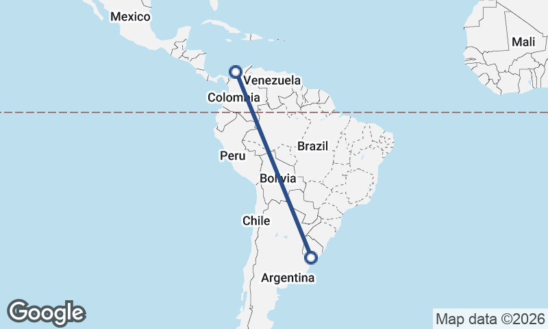 Montevideo to Cartagena