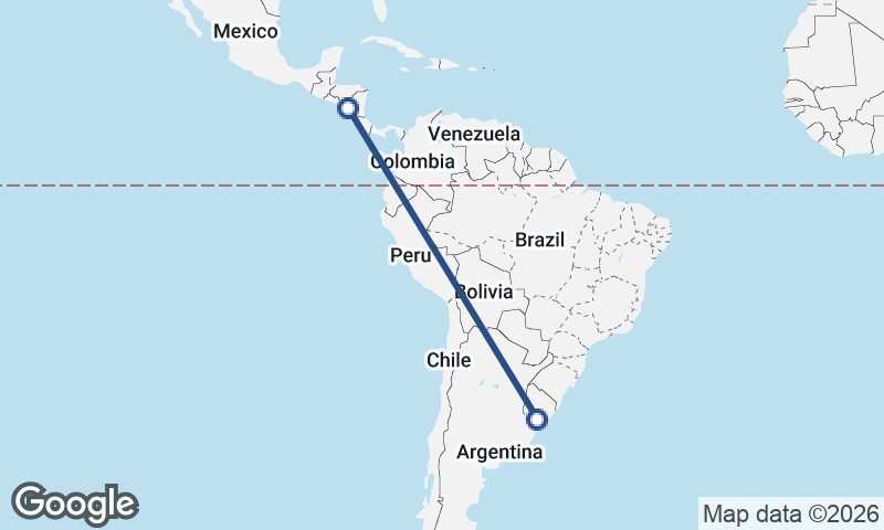 Montevideo to Managua