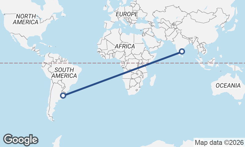 Montevideo to Chennai
