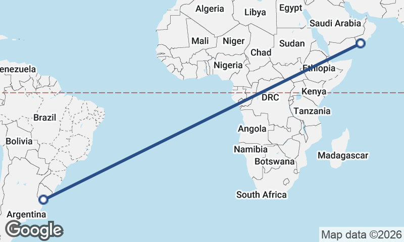 Montevideo to Şalālah