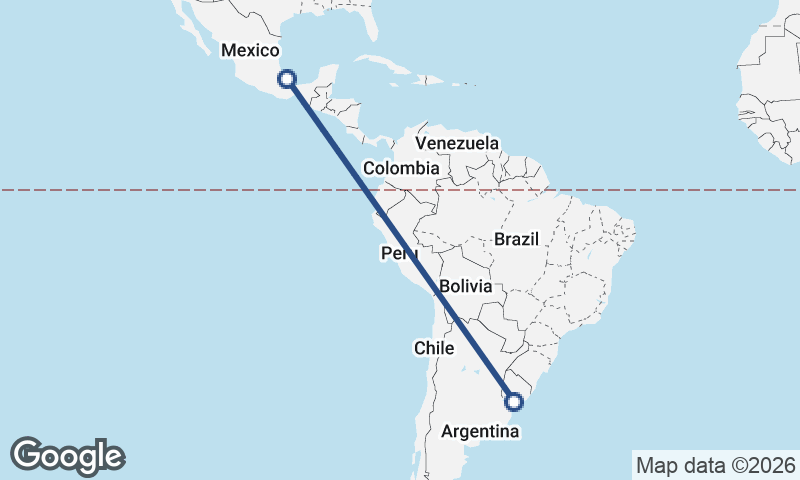 Montevideo to Veracruz