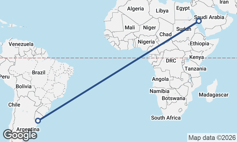 Montevideo to Jeddah