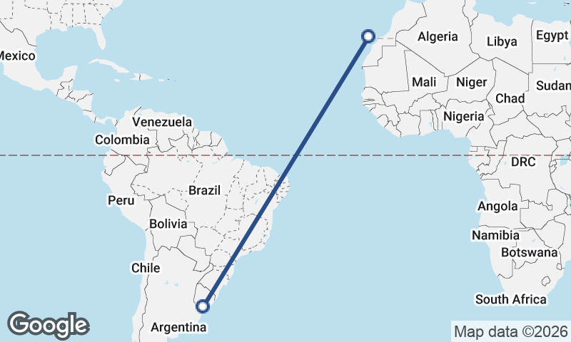 Montevideo to Las Palmas de Gran Canaria