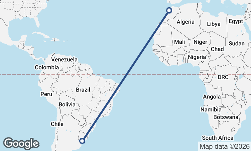 Montevideo to Casablanca