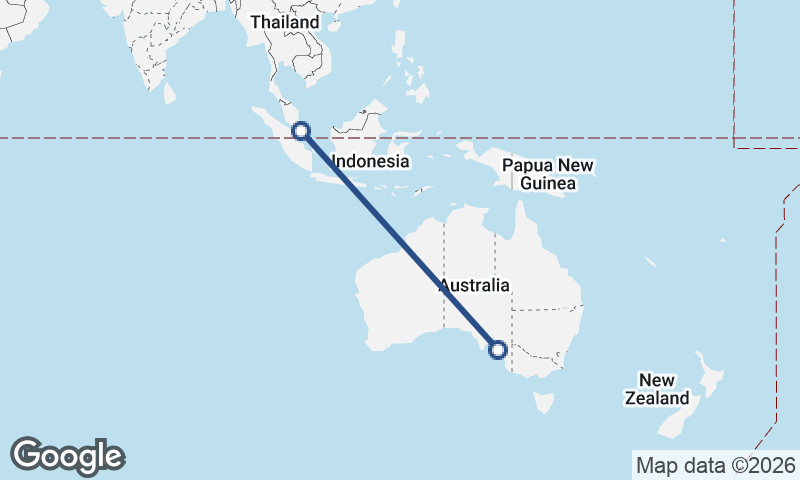 Adelaide to Singapore