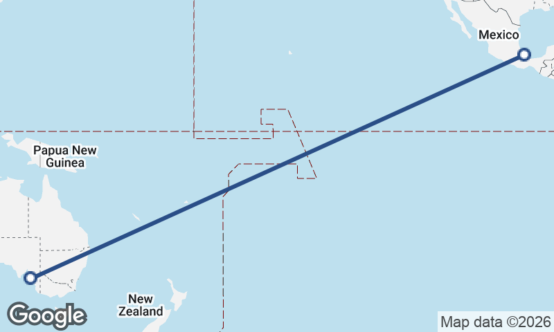 Adelaide to Veracruz